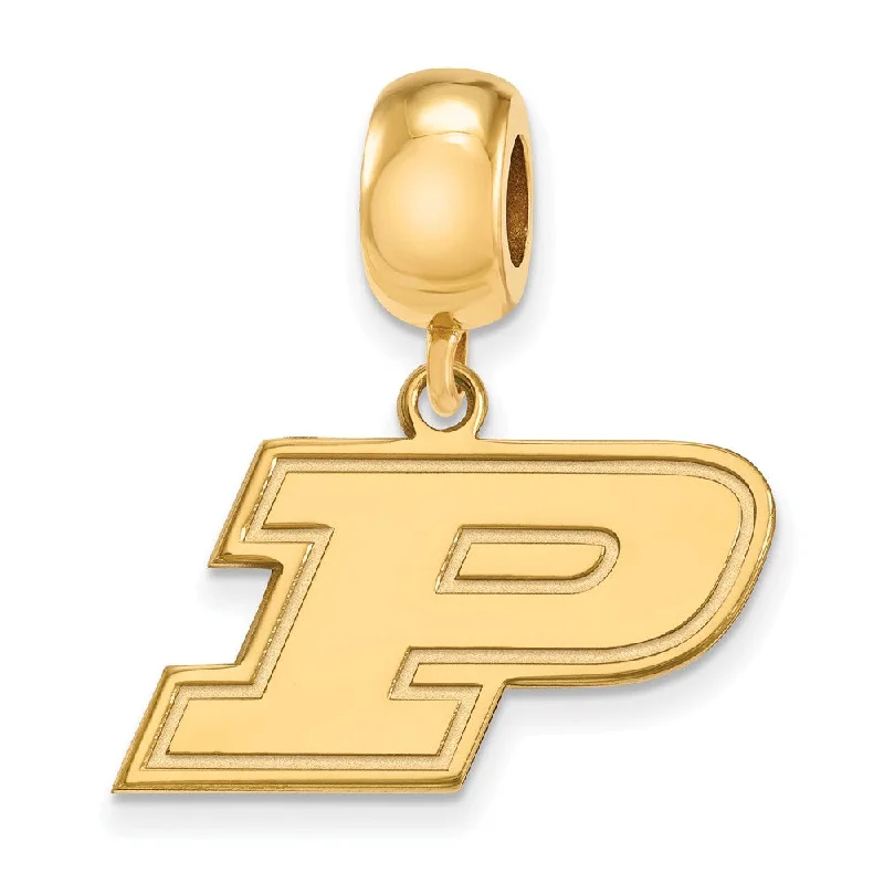 14k Gold Plated Silver Purdue Small Dangle 'P' Bead Charm