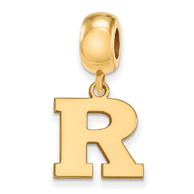 14k Gold Plated Silver Rutgers Small Dangle Bead Charm