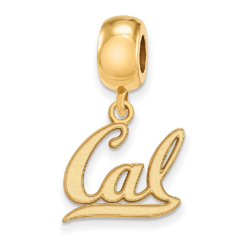 14k Gold Plated Silver U. of California Berkeley CAL Dangle Bead Charm