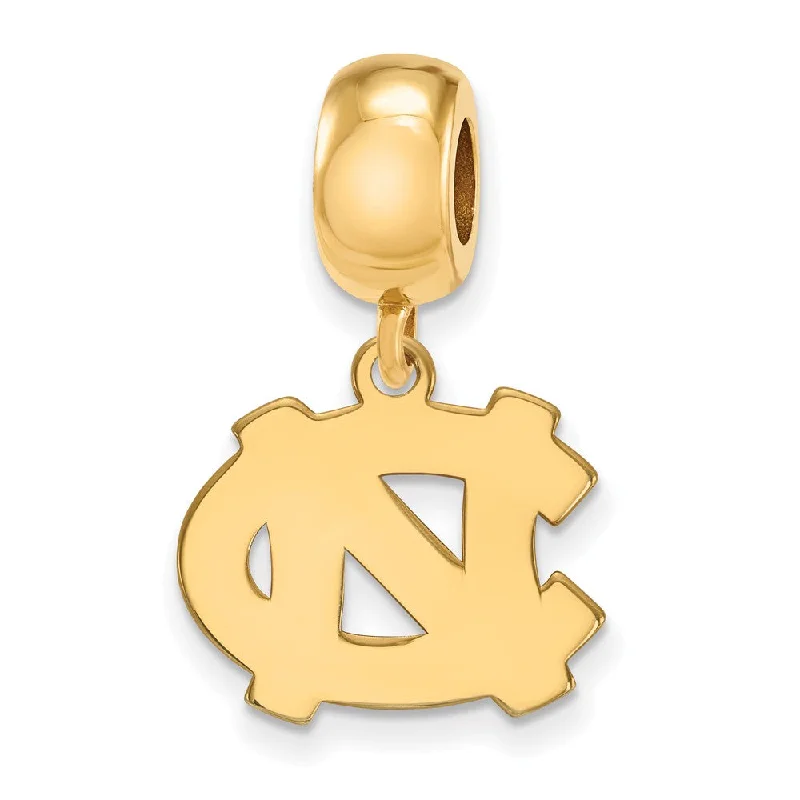 14k Gold Plated Silver Univ. of North Carolina Sm Dangle Bead Charm