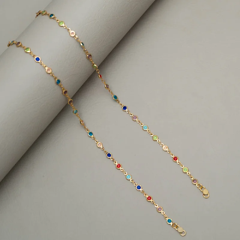 NG101176 - Gold Tone pair Anklet