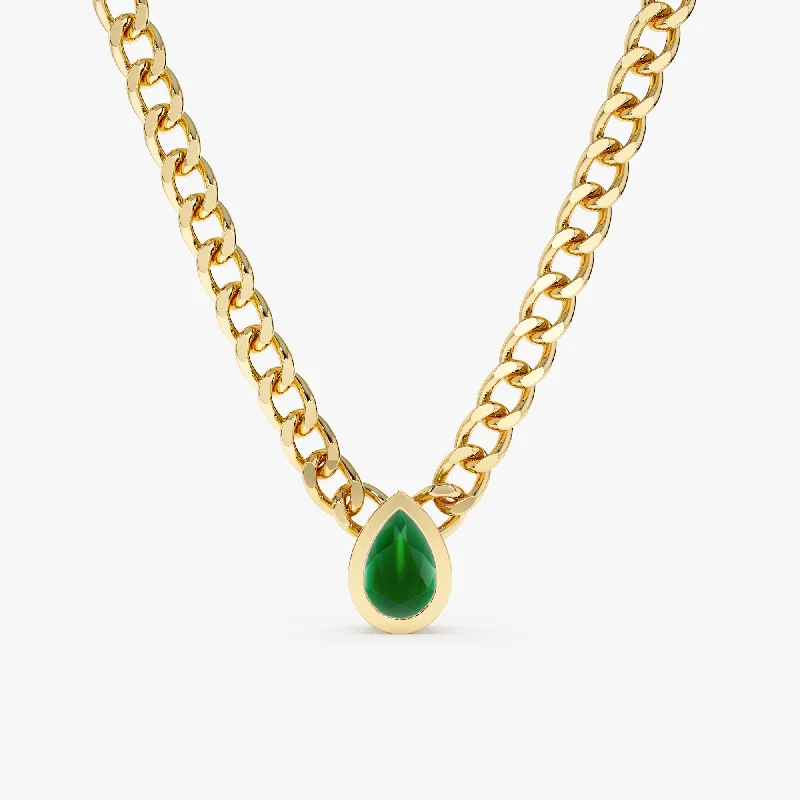 Pear Cut Emerald Chain, Palmer