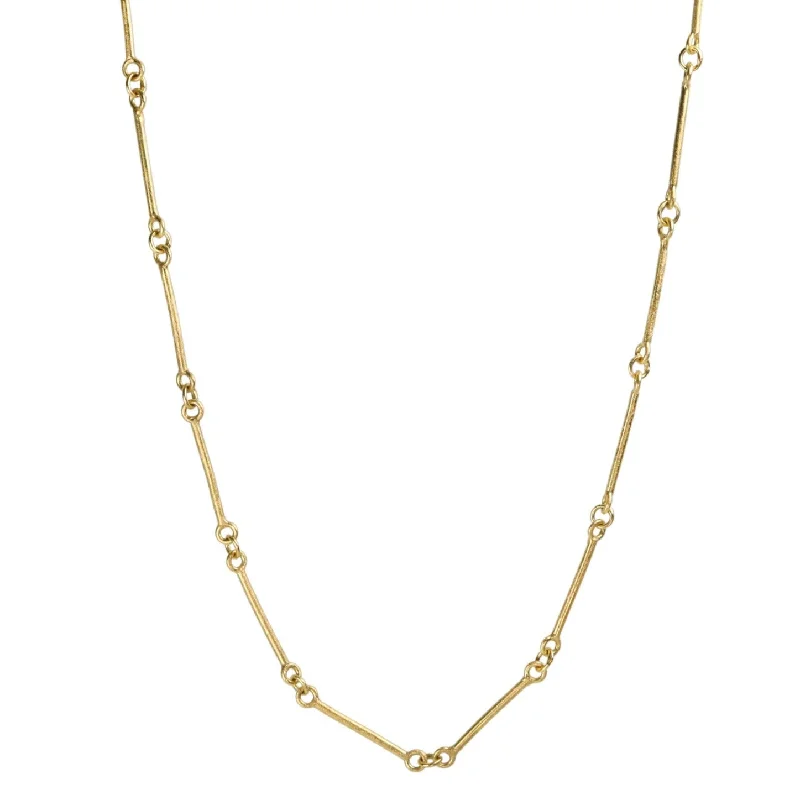 18K Gold Bar Chain Necklace