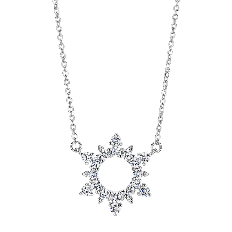 Round Brilliant diamond simulant necklace in sterling silver