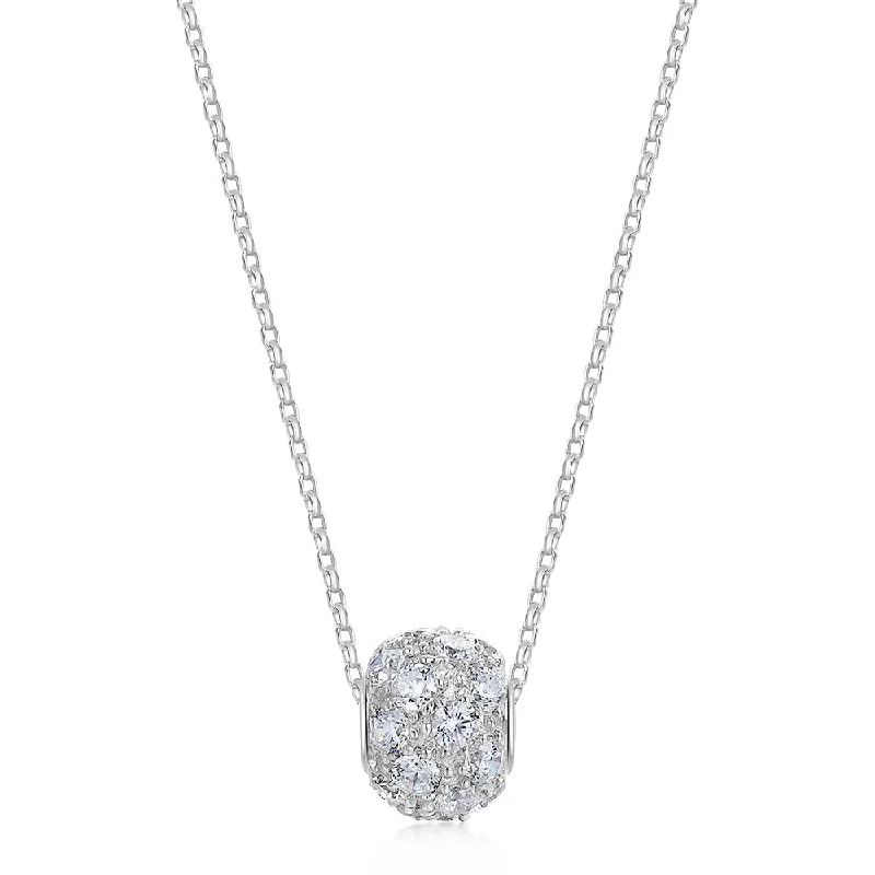 Round Brilliant pendant with 1.2 carats* of diamond simulants in sterling silver