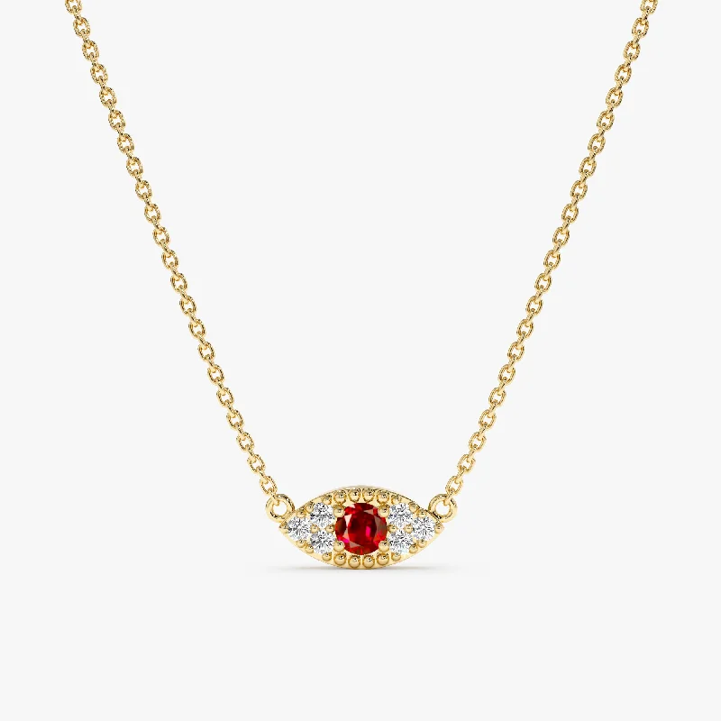 Ruby & Diamonds Eye Necklace, Margaret