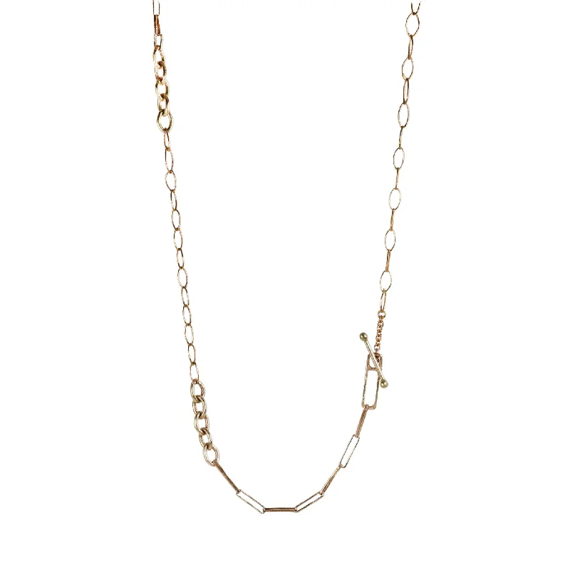 "Harlow" 14 Karat Yellow Gold Mixed-Link Chain Necklace