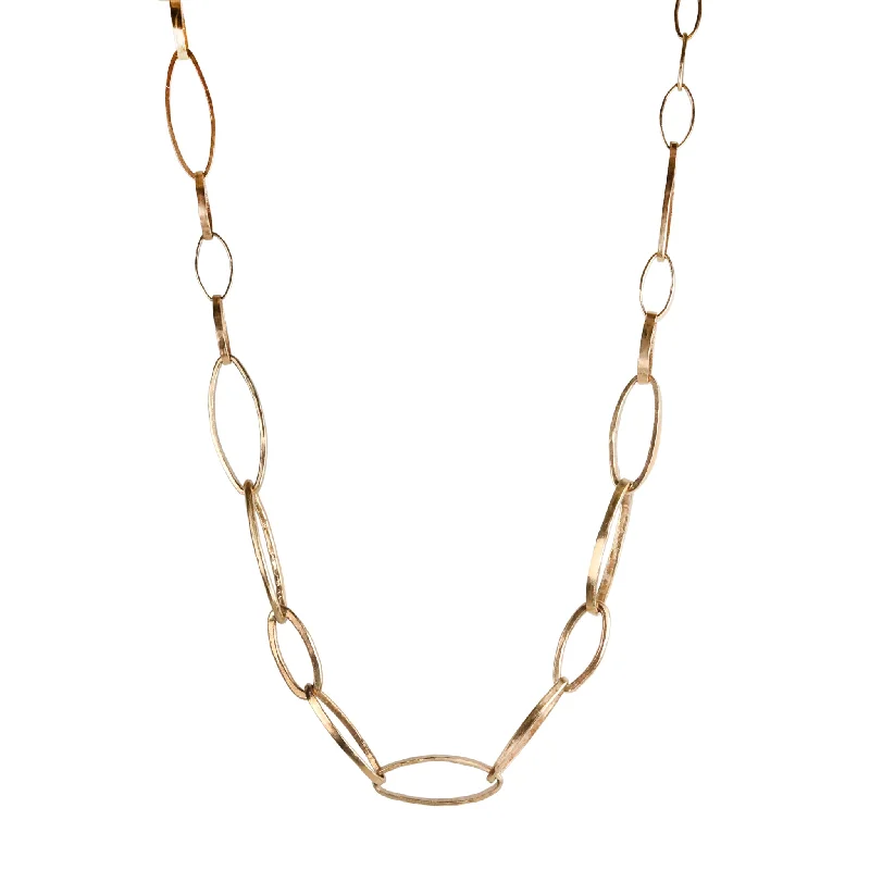 "Hayden Big Sister" 14K Gold Heavyweight Varying Shape Link Necklace