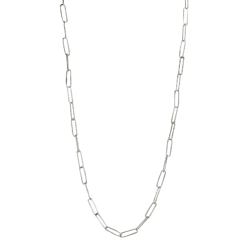 The "Sakaya Davis" Sterling Silver Rectangular Link Necklace