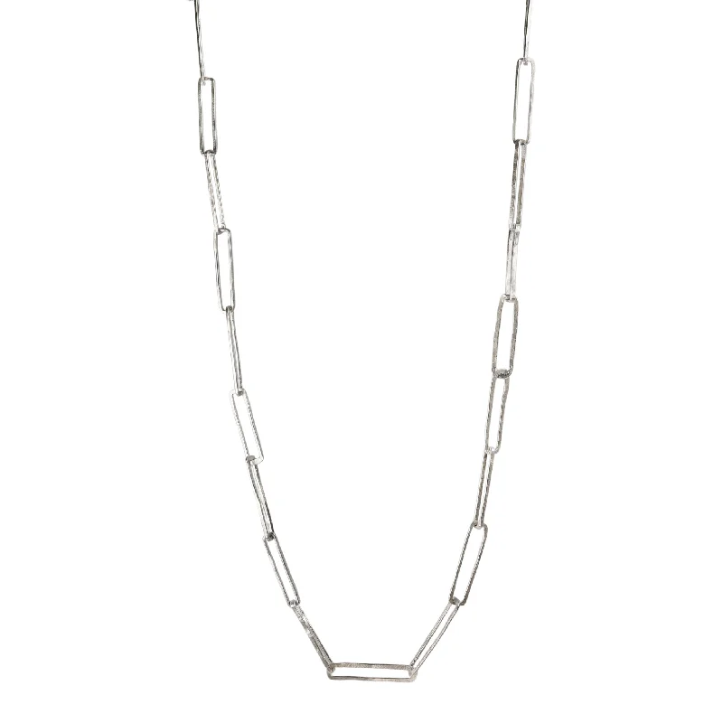 The "Drawer Project 7" Sterling Silver Upcycled Rectangular Link Necklace