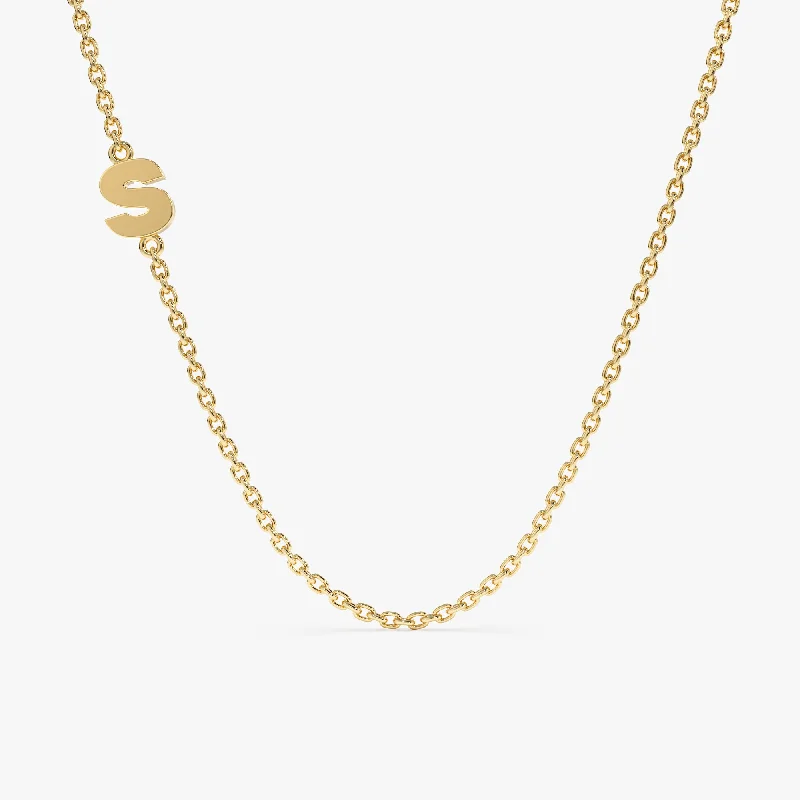 Side Initial Necklace, Celine