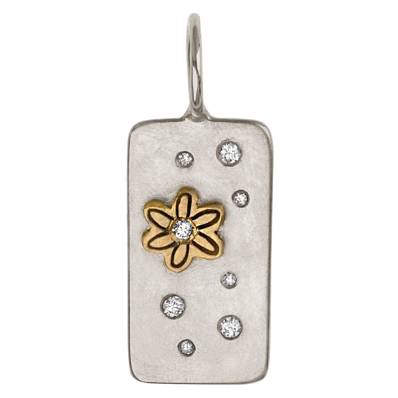 Silver Simple Daisy ID Tag