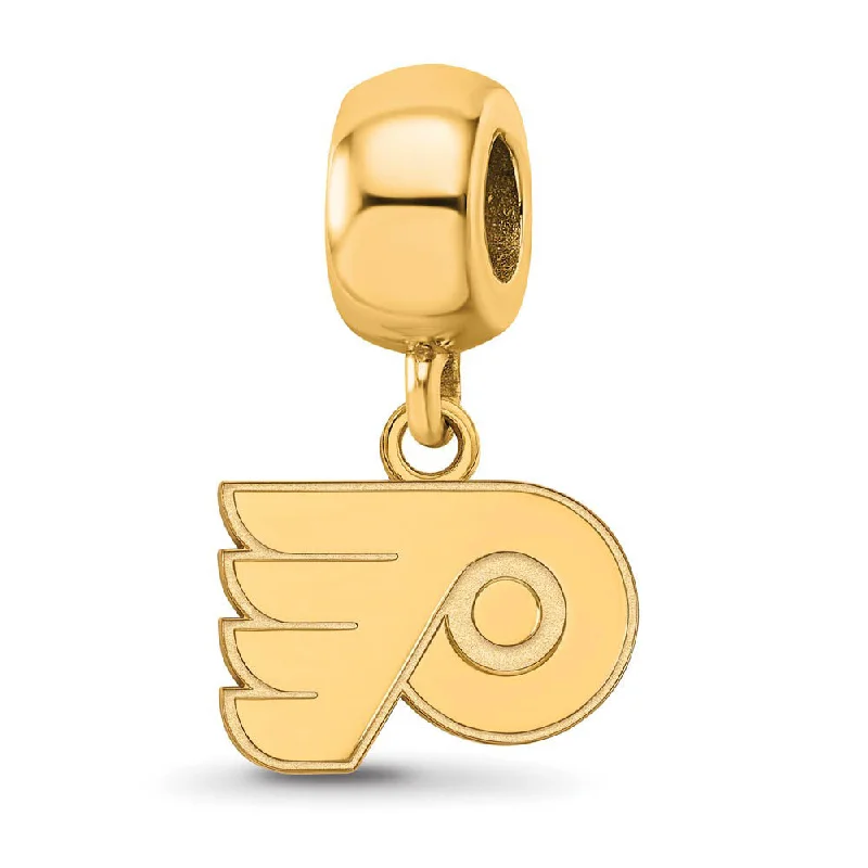 SS 14K Yellow Gold Plated NHL Philadelphia Flyers XS Dangle Bead Charm