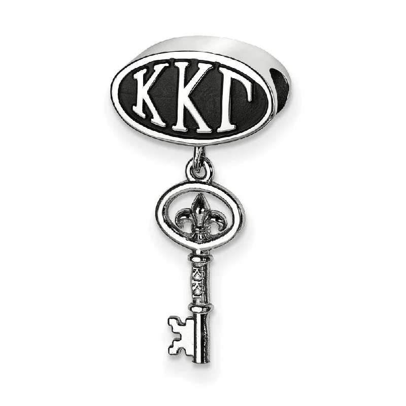 Sterling Silver Kappa Kappa Gamma Key Dangle Bead Charm