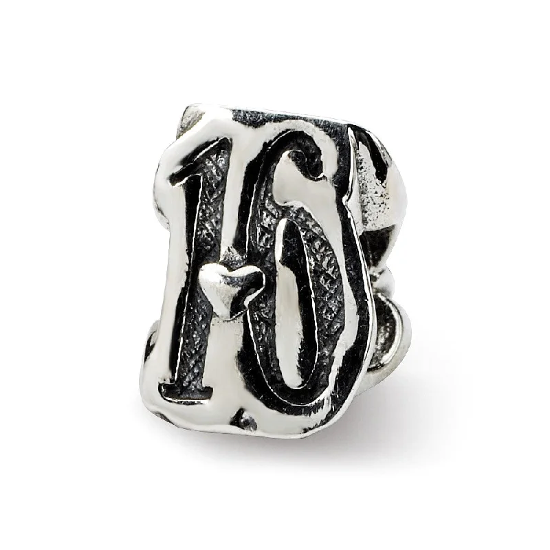 Sterling Silver Special Year Number 16 Bead Charm