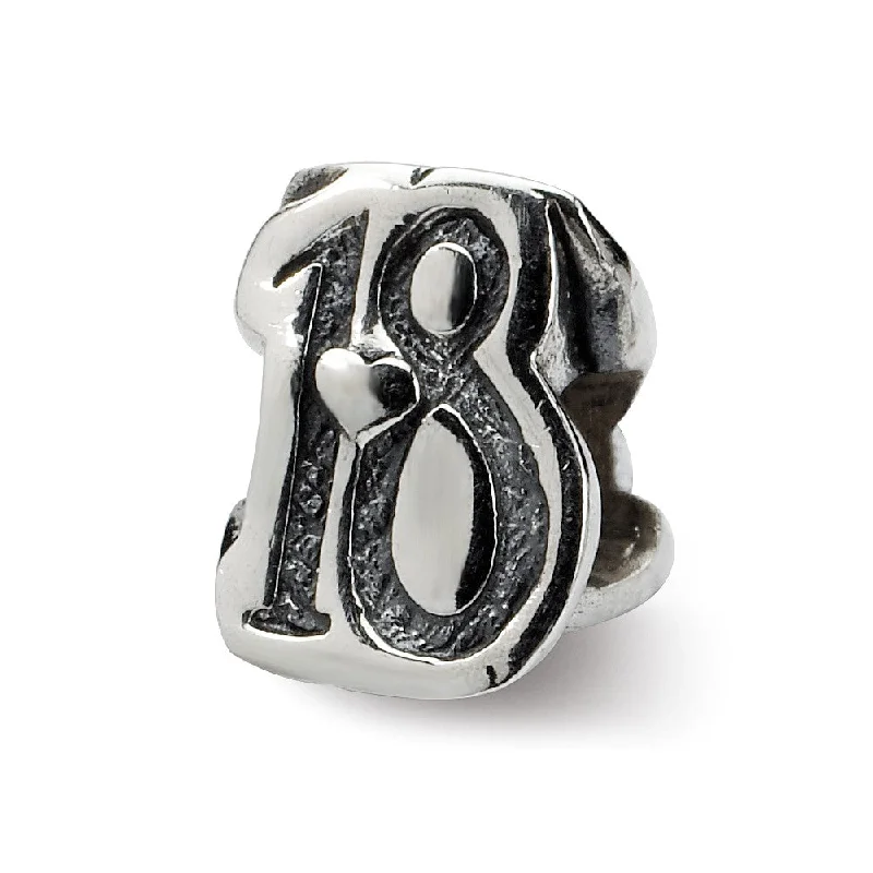 Sterling Silver Special Year Number 18 Bead Charm