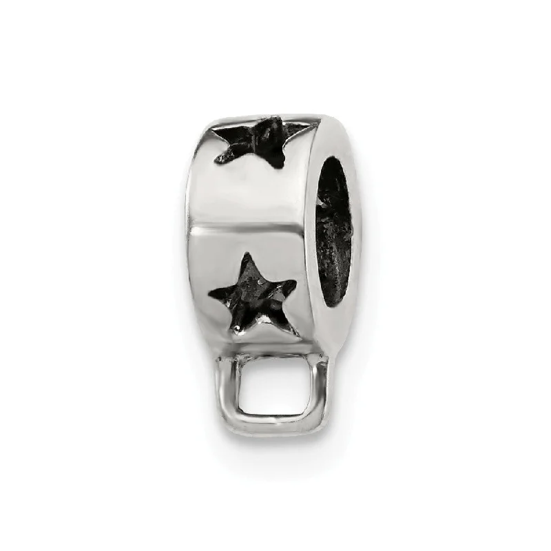 Sterling Silver Star Bead Charm Holder for Clip-on Bead Charms