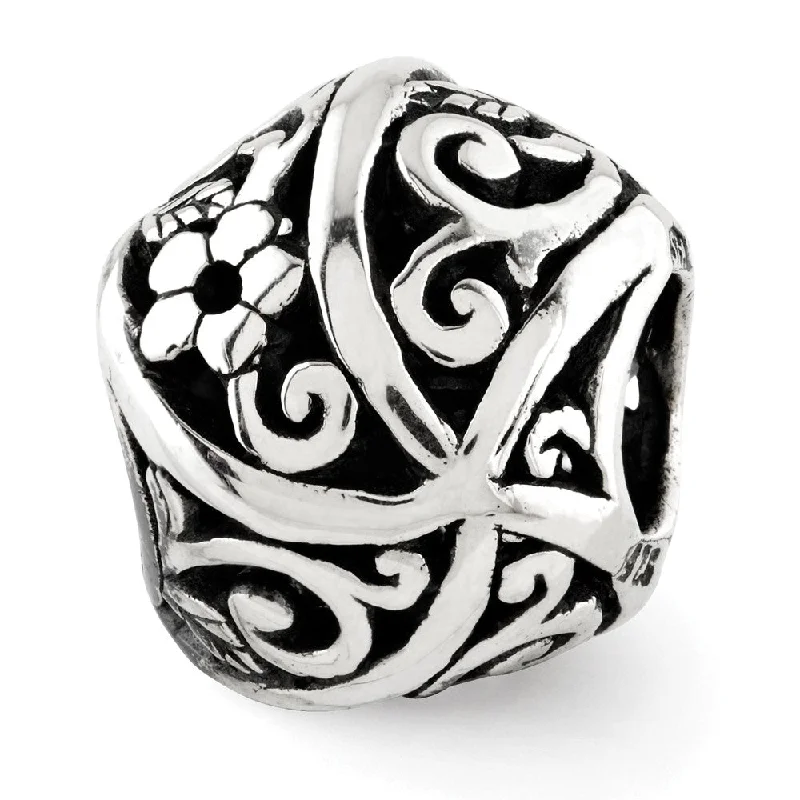 Sterling Silver Vining Flower Bali Bead Charm