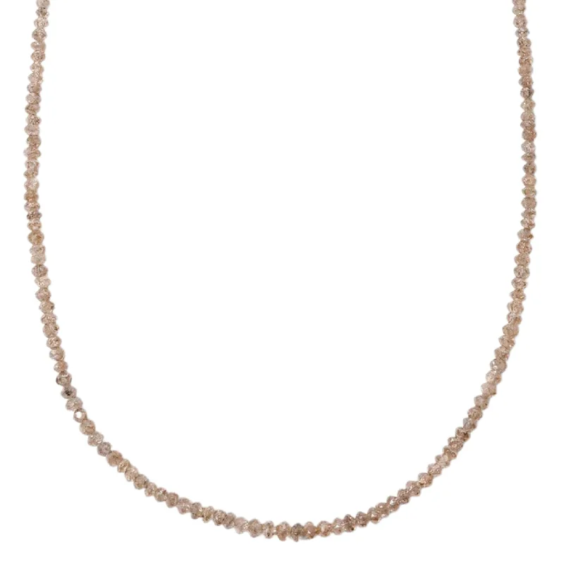 One of a Kind "Almond Blush" Champagne Diamond Beaded Necklace