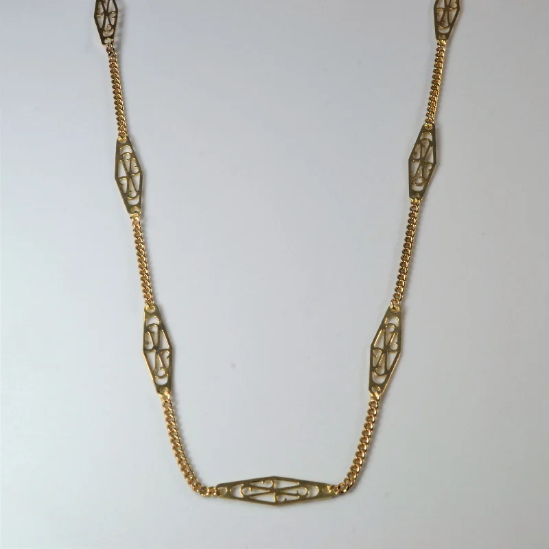 10k Yellow Gold Filigree Chain | 24" |