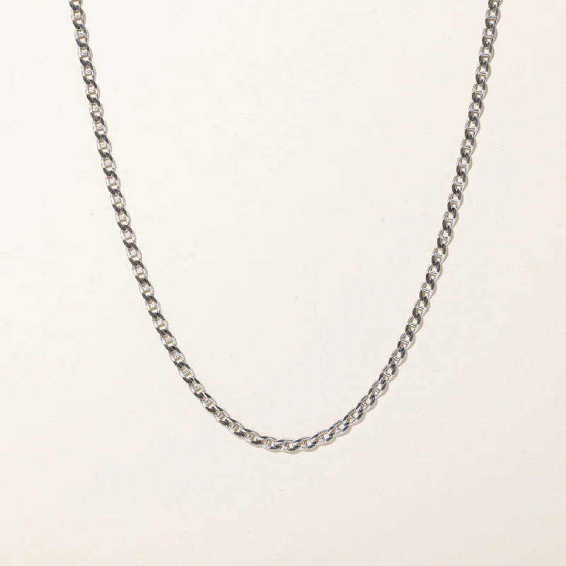 10k White Gold Anchor Link Chain | 22" |