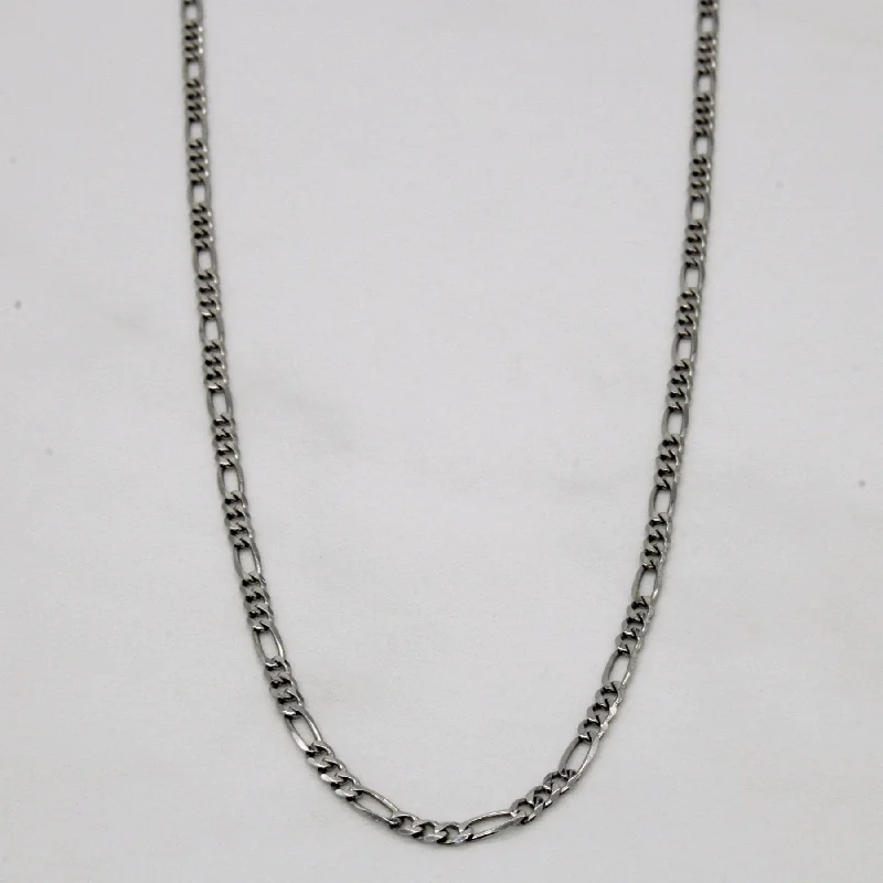 10k White Gold Figaro Chain | 18" |