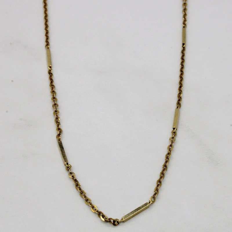 10k Yellow Gold Bar Link Chain | 18" |