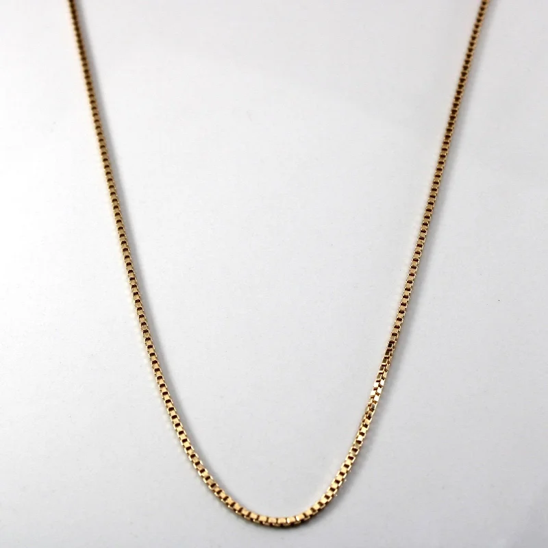 10k Yellow Gold Box Chain | 22"|