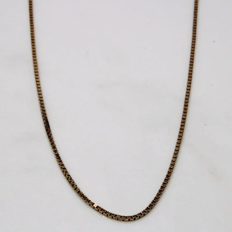 10k Yellow Gold Box Link Chain | 22" |