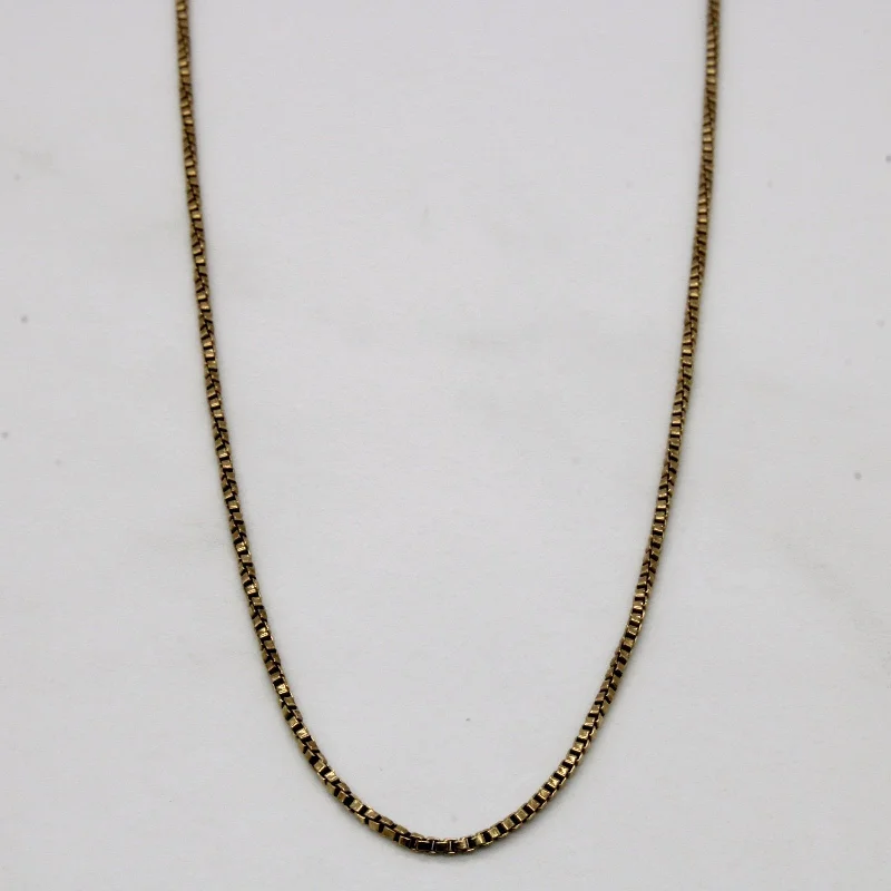 10k Yellow Gold Box Link Chain | 20" |