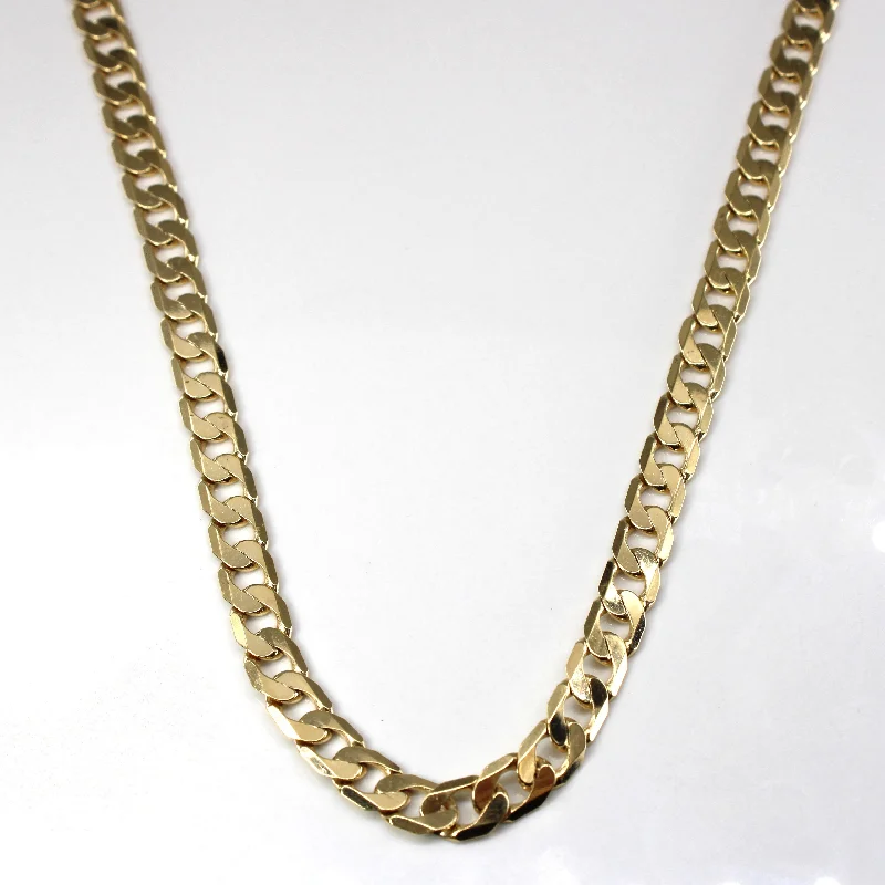 10k Yellow Gold Curb Link Chain | 22"|