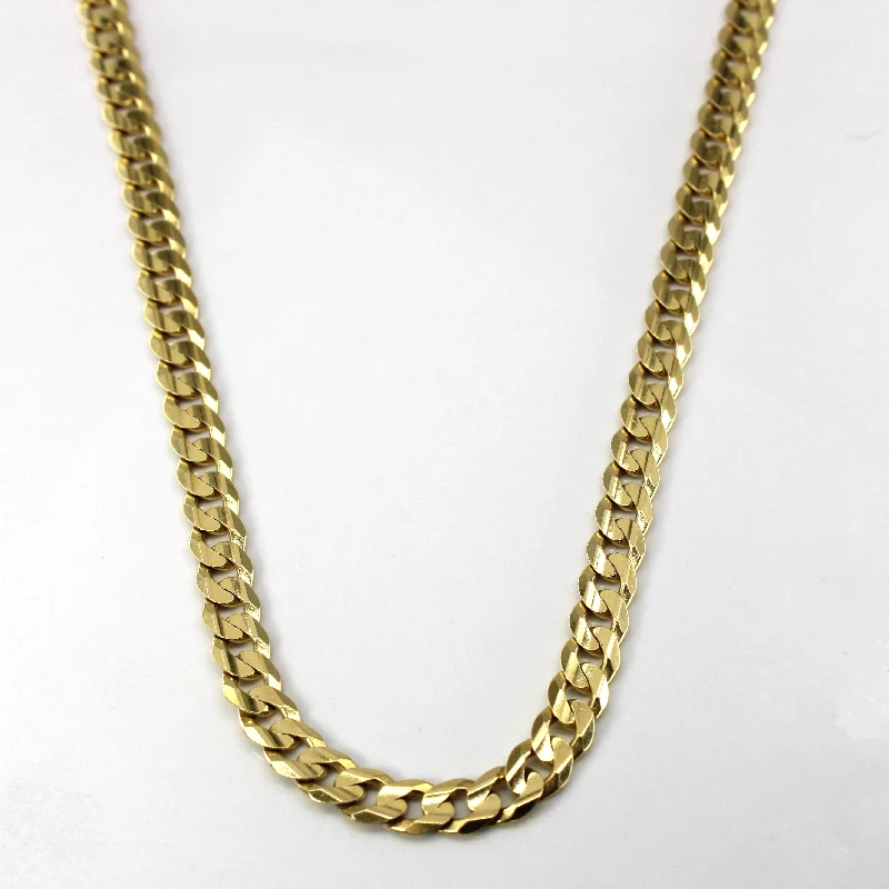 10k Yellow Gold Curb Link Chain | 22"|