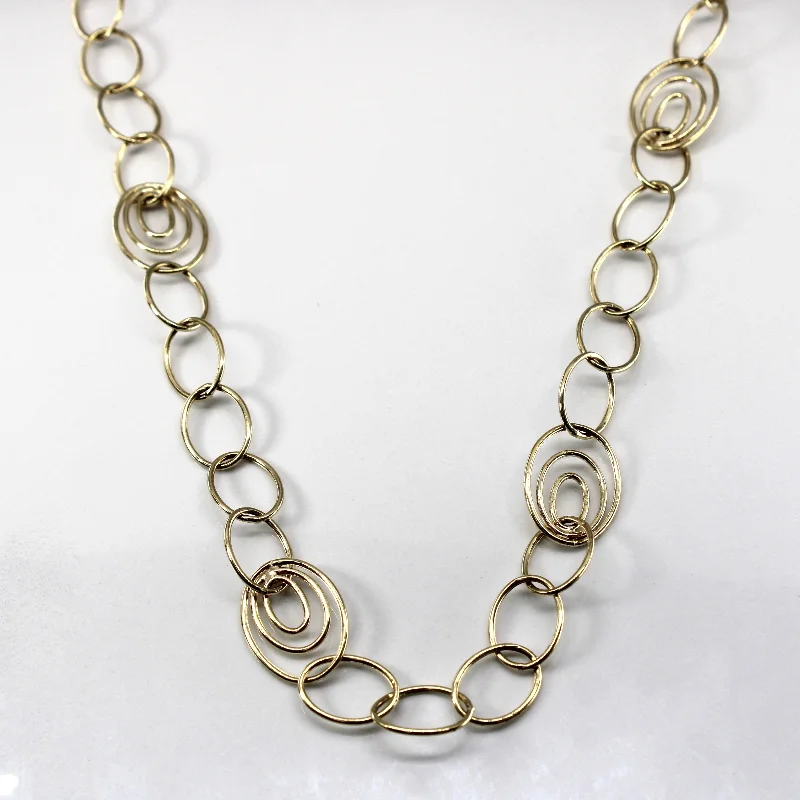 10k Yellow Gold Rolo Link Long Chain | 46"|