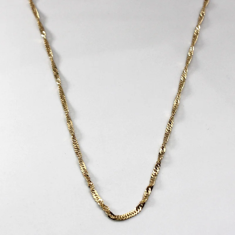 10k Yellow Gold Singapore Chain | 22"|