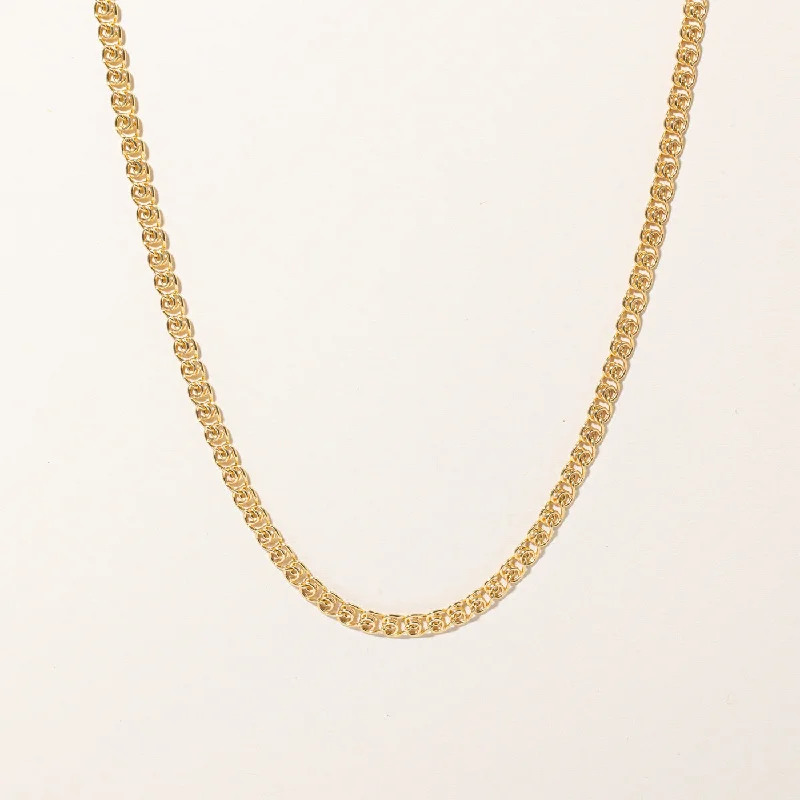 10k Yellow Gold Unique Link Necklace | 18" |