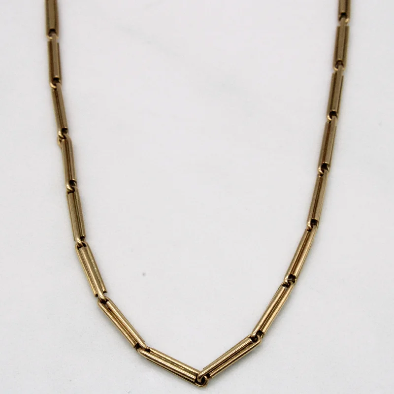 12k Yellow Gold Bar Chain | 16" |