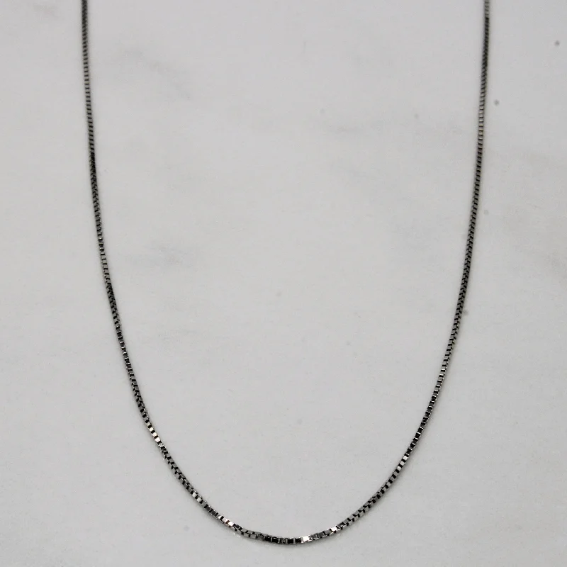 14k White Gold Box Link Chain | 18" |