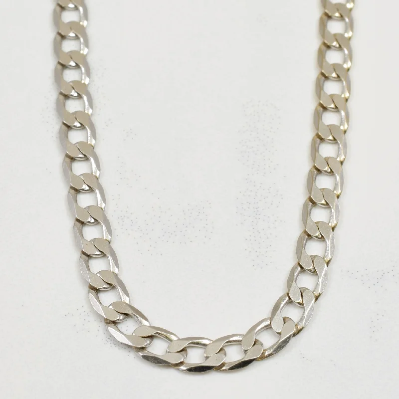 14k White Gold Cuban Chain | 20" |