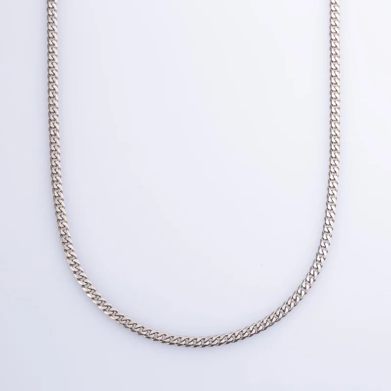 14k White Gold Curb Chain | 24" |