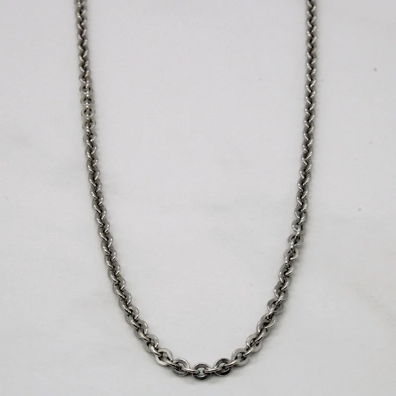 14k White Gold Oval Link Chain | 16" |