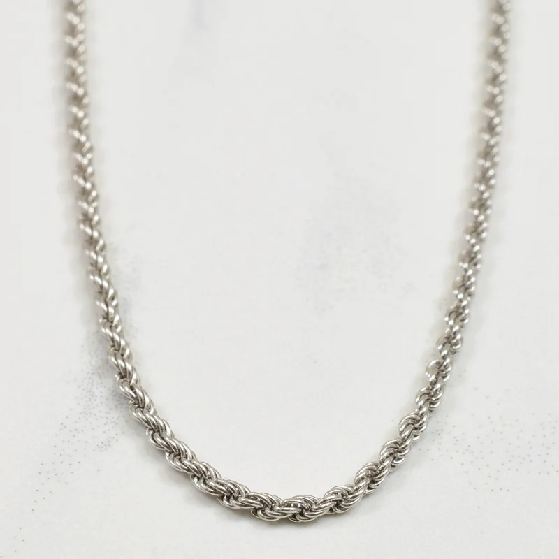 14k White Gold Rope Chain | 16.25" |