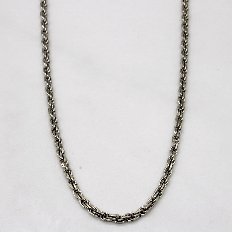 14k White Gold Rope Chain | 22" |