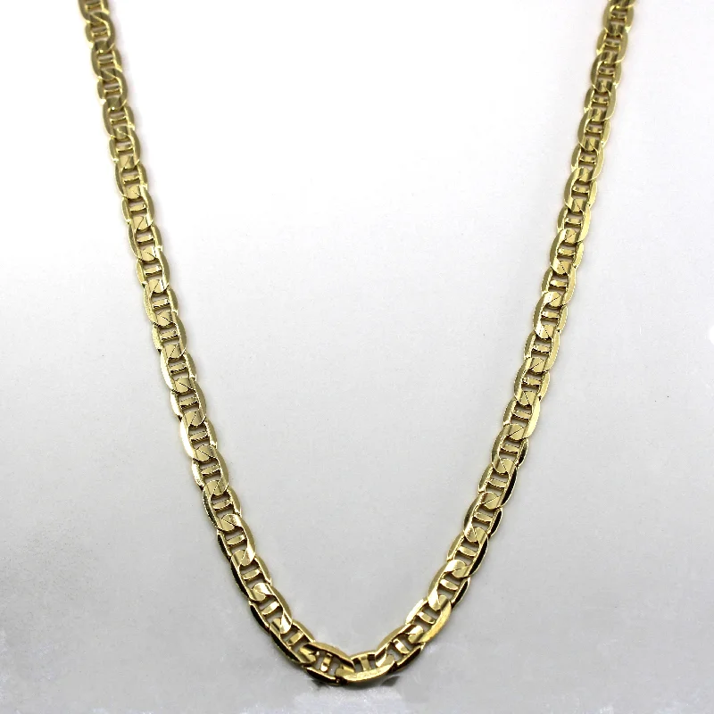 14k Yellow Gold Anchor Chain Necklace | 18"|