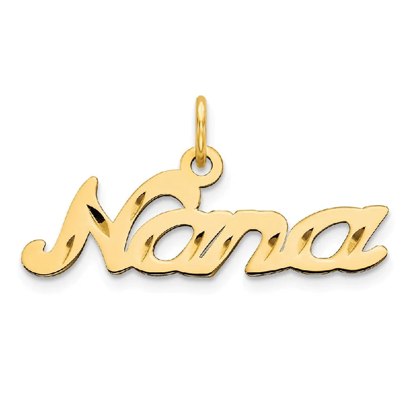 14k Yellow Gold Nana Charm or Pendant, 28mm