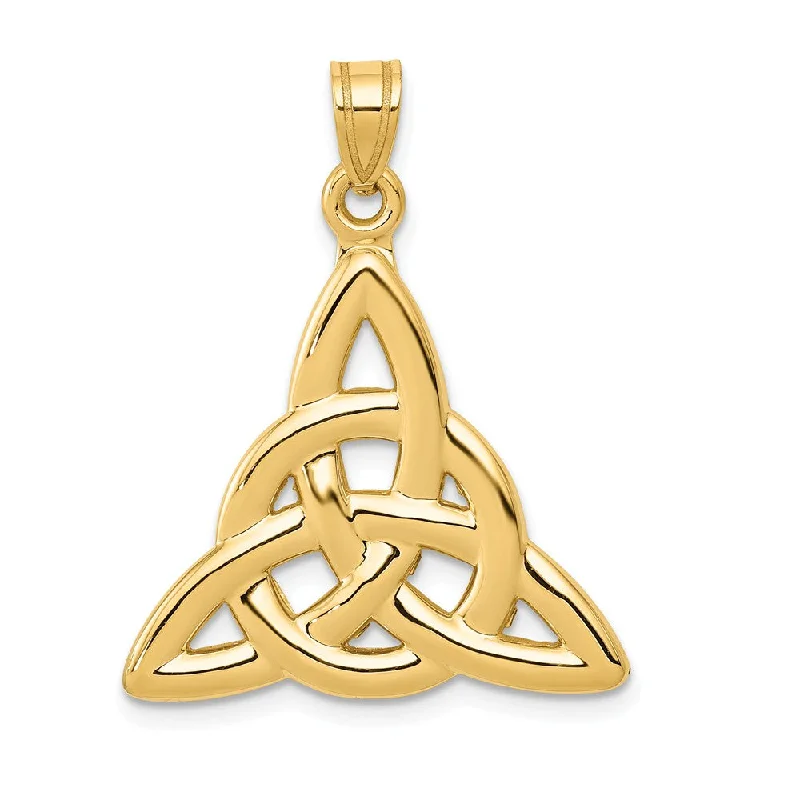 14k Yellow Gold Polished 2D Trinity Pendant, 22mm (7/8 inch)