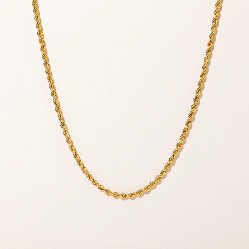 14k Yellow Gold Rope Chain | 22" |