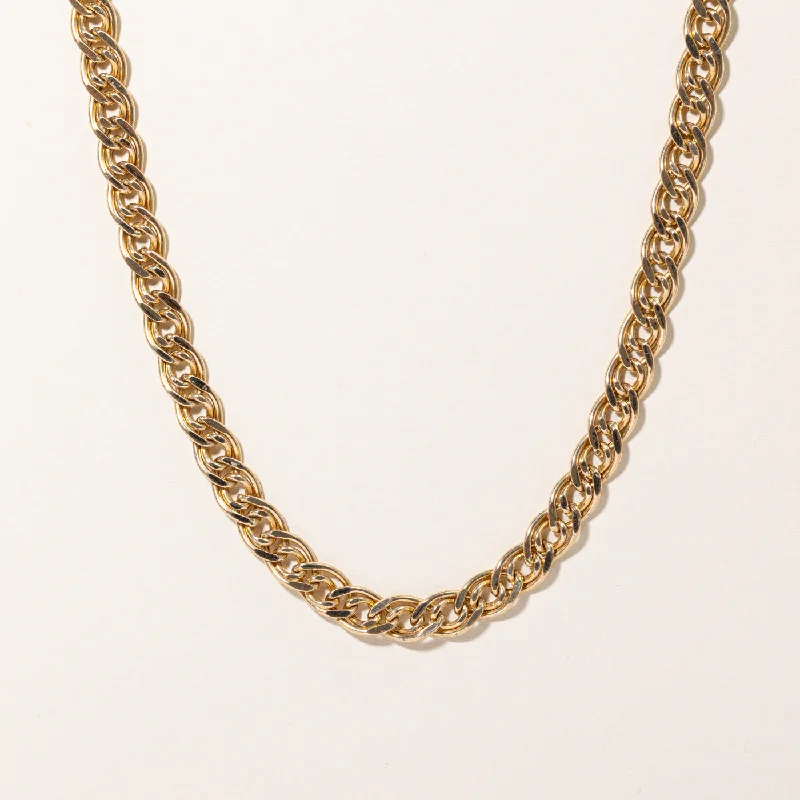 14k Yellow Gold Double Curb Link Chain | 18" |