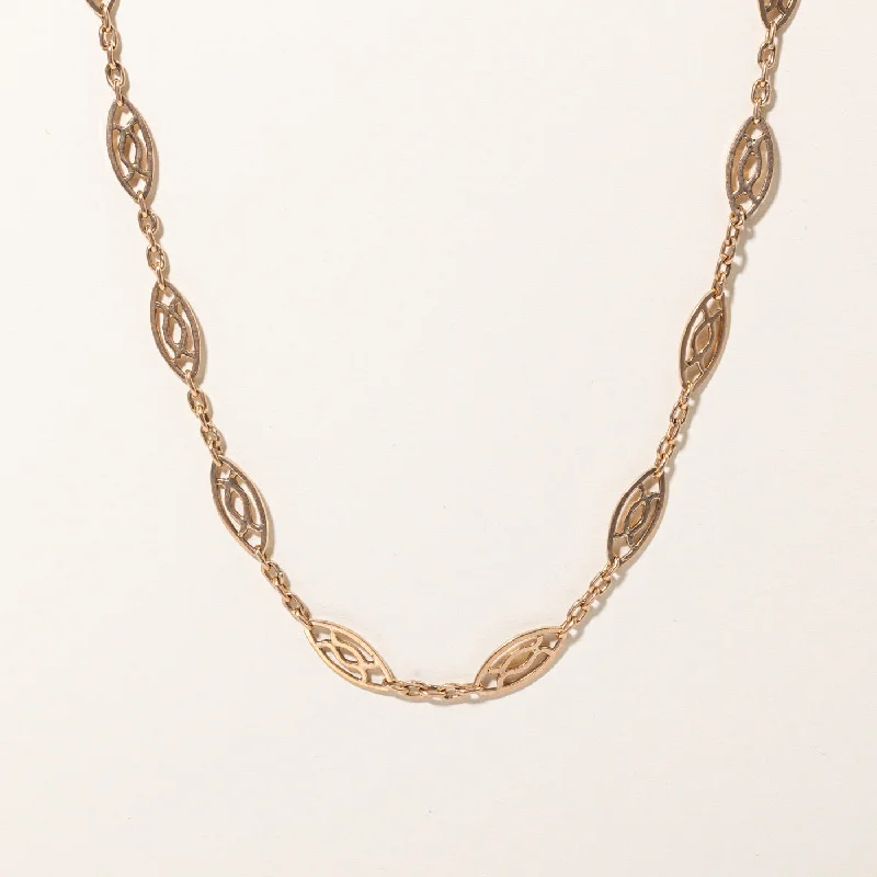 17k Rose Gold Filigree Chain | 16" |