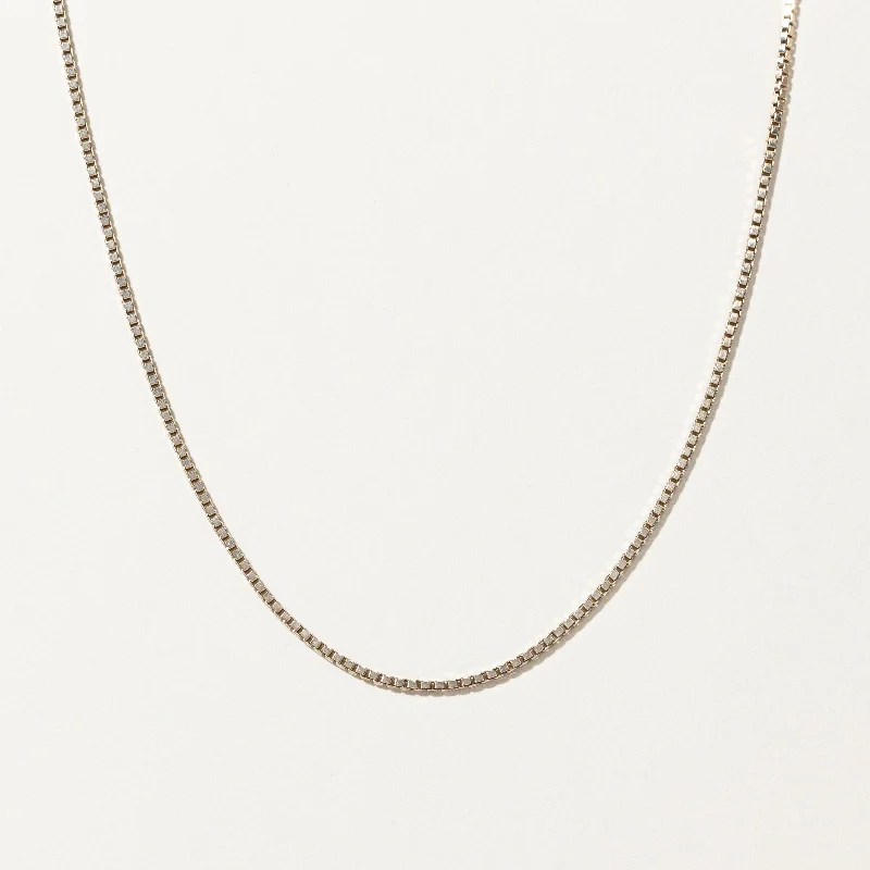 18k White Gold Box Chain | 16" |