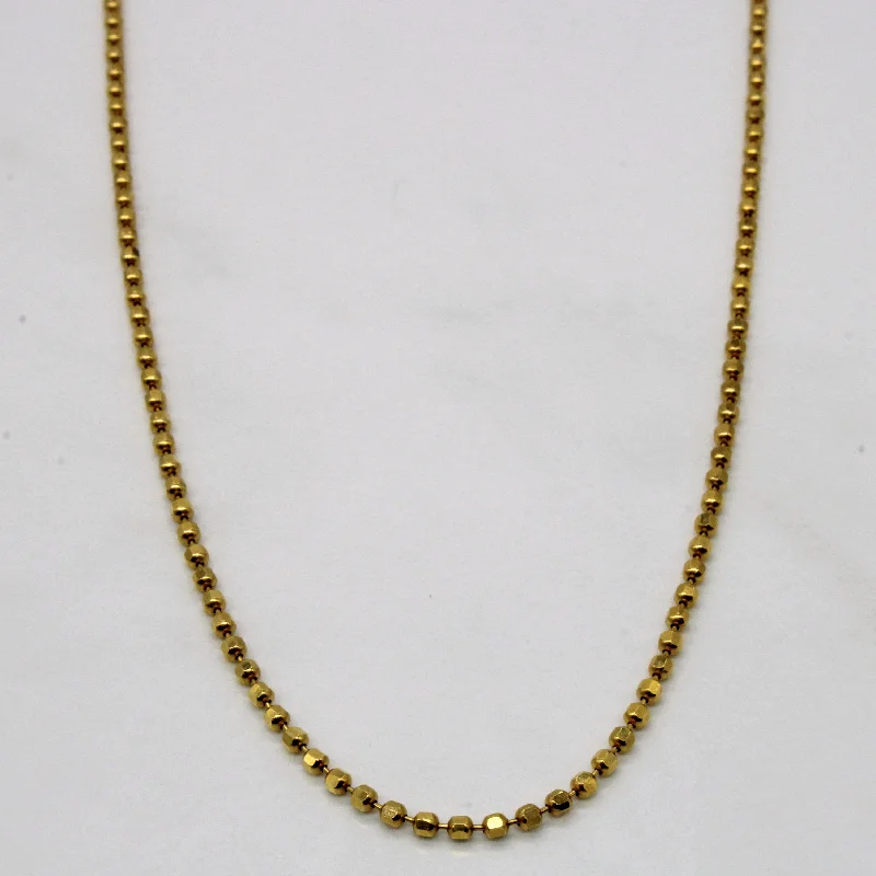 18k Yellow Gold Bead Chain | 16" |